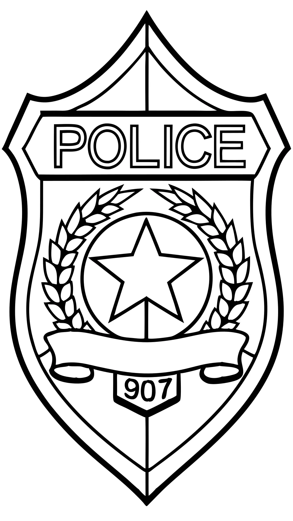 police badge coloring page